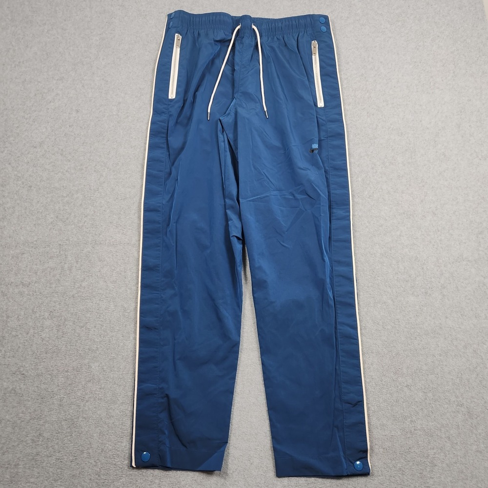 Nike Tearaway Pants Medium Blue Snap Side Track Retro Baggy Loose Drawstring Y2K